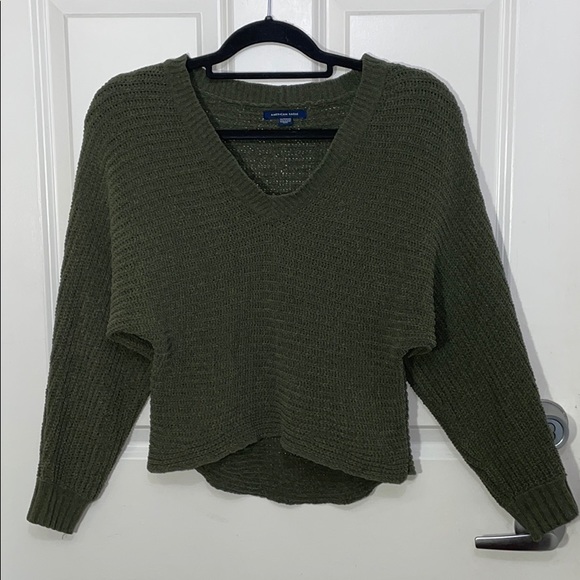 American Eagle Outfitters Knit Sweater Olive Green - Picture 2 of 8